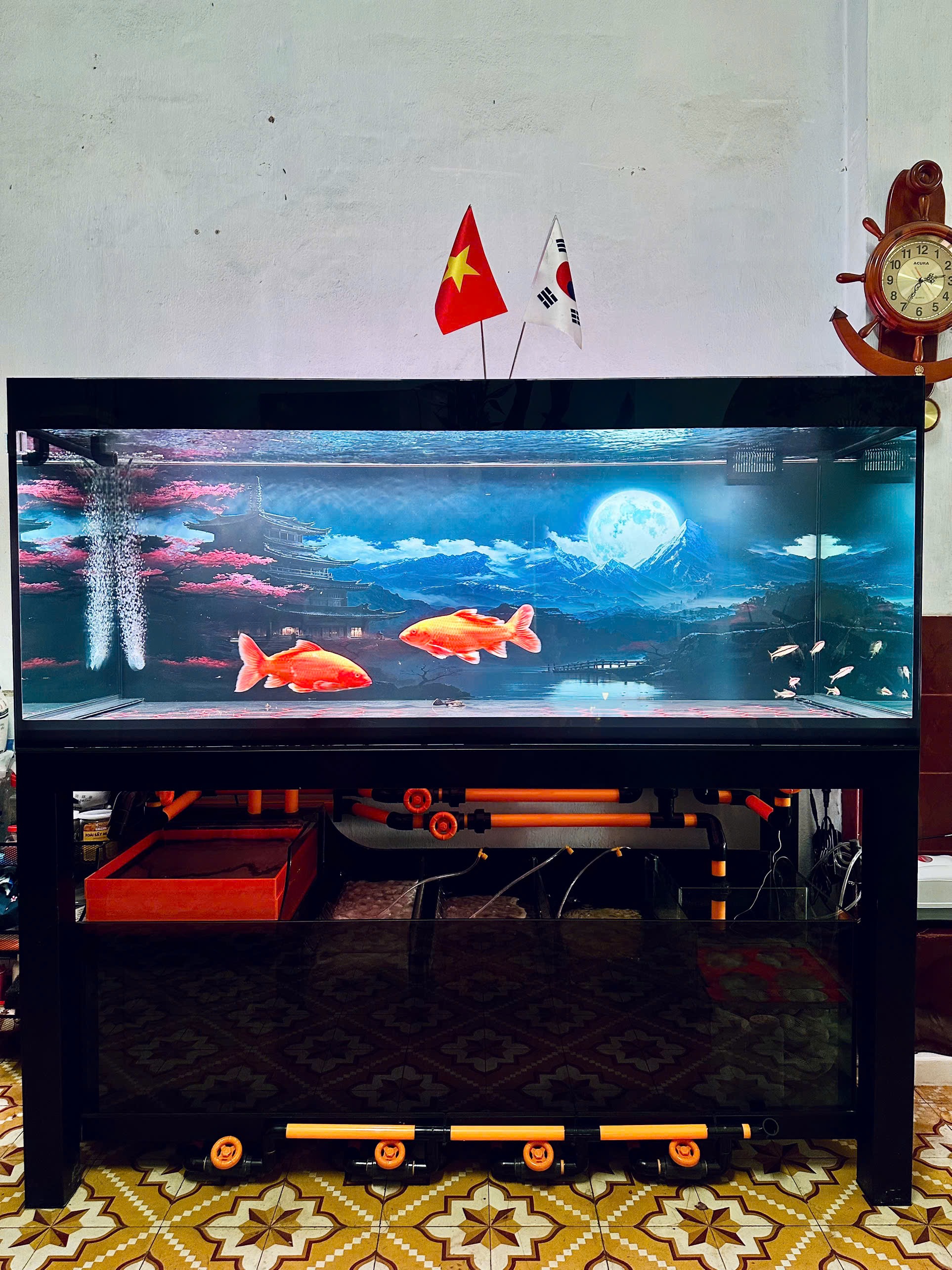 Hồ Công Nghệ Mới - Hồ Công Nghệ Ốp Tủ Gỗ - Cá Cảnh Thiên Phước