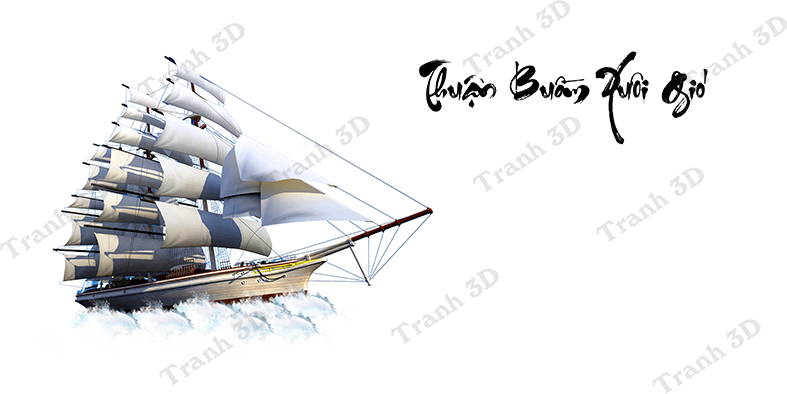 Tranh Thuyền Buồm-Tranh 3D  Dán Hồ Cá - Decal Dán Hồ- Cá Cảnh Thiên Phước