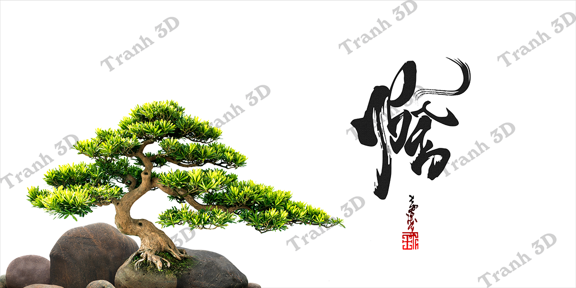 Tranh Chữ Thư Pháp-Tranh 3D  Dán Hồ Cá - Decal Dán Hồ- Cá Cảnh Thiên Phước