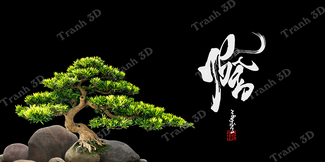 Tranh Chữ Thư Pháp-Tranh 3D  Dán Hồ Cá - Decal Dán Hồ- Cá Cảnh Thiên Phước
