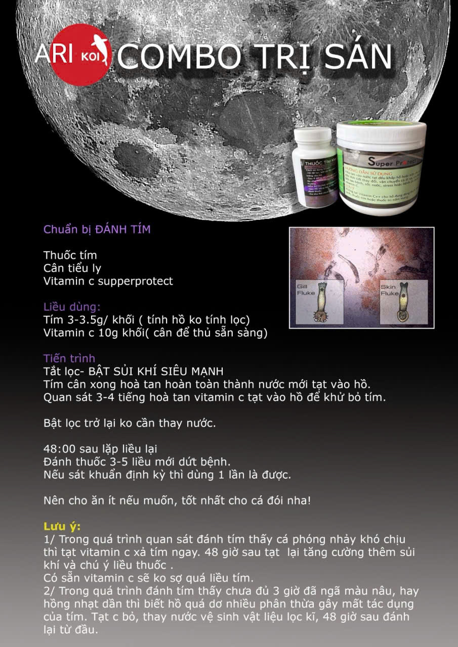 Kmno4 Thuốc Tím Tinh Khiết Trị Bệnh Sán Da, Sán Mang Khử Trùng Sát Khuẩn Hồ Cá Koi 100Gr- Cá Cảnh Thiên Phước