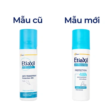 Xịt chân Etiaxil Déodorant Anti - Transpirant Protection 48h Pieds kiểm soát tuyến mồ hôi chân (100ml)