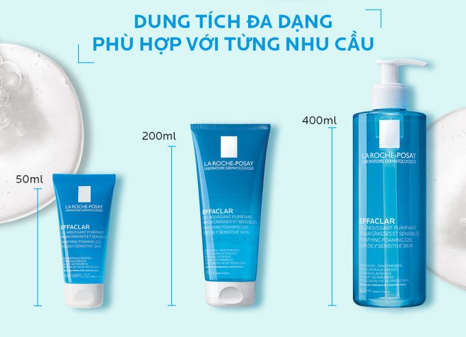 Sữa rửa mặt trị mụn La Roche-Posay Effaclar Purifying Foaming Gel 50ml