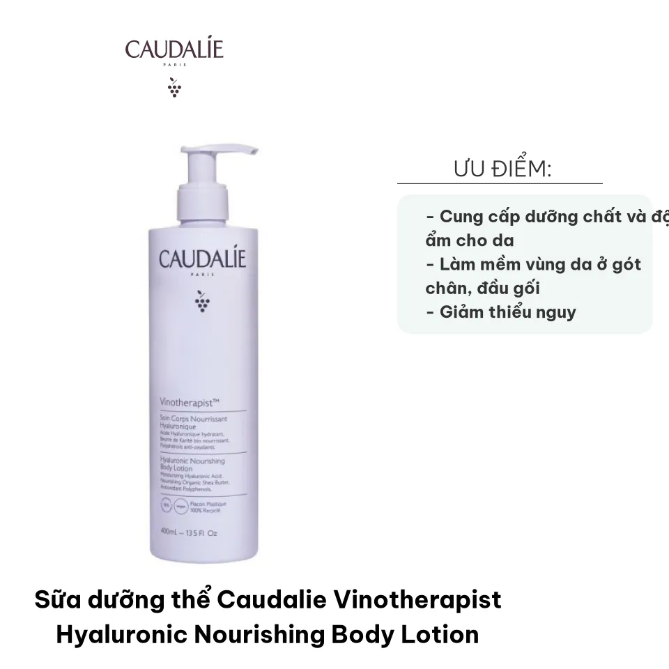 Sữa dưỡng thể Caudalie Vinotherapist Hyaluronic Nourishing Body Lotion 400ml