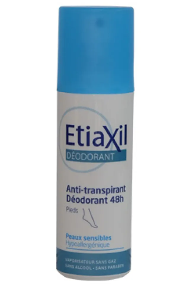 Xịt chân Etiaxil Déodorant Anti - Transpirant Protection 48h Pieds kiểm soát tuyến mồ hôi chân (100ml)