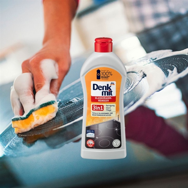 Dung dịch vệ sinh bếp từ Denkmit Glaskeramikreiniger 300ml – Làm sạch mặt bếp, đánh bay dầu mỡ, sáng bóng như mới