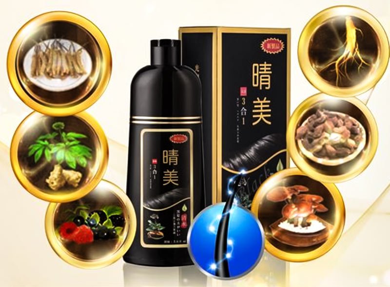 Dầu Gội Nhuộm Tóc Phủ Bạc Komi Nhật Bản 500ml - Phủ Bạc Nhanh, Dưỡng Tóc Mềm Mượt