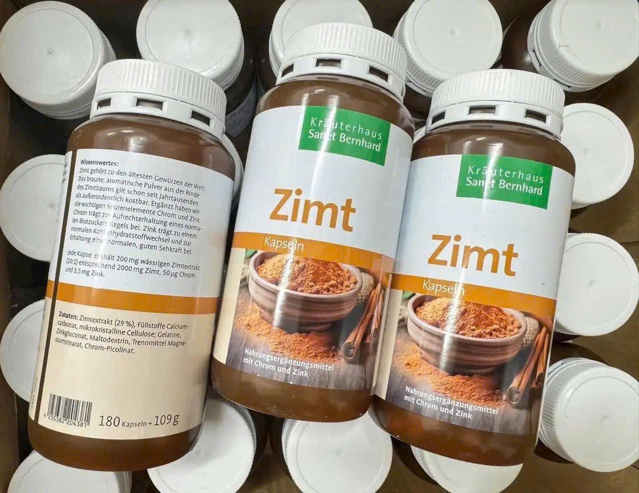 Viên Quế Zimt-Kapseln mit Chrom und Zink – Sanct Bernhard Đức - Hỗ trợ ổn định đường huyết tự nhiên, tăng cường chuyển hóa năng lượng