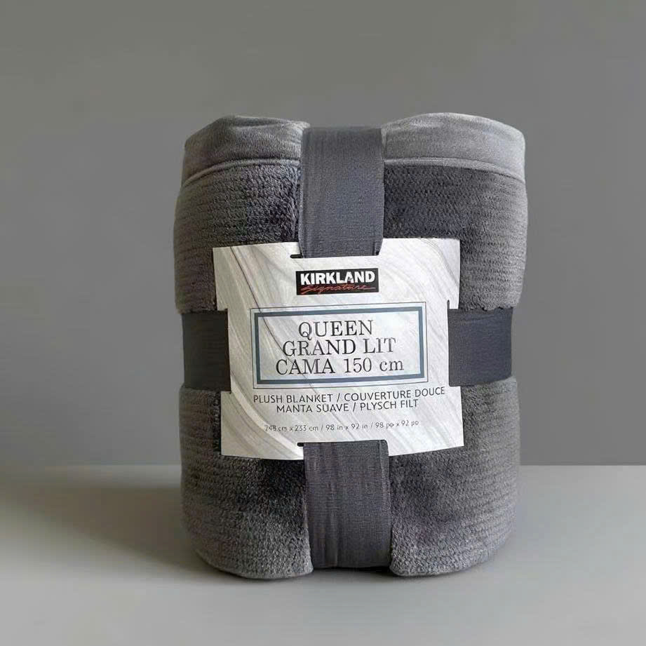 Chăn Lông Cừu Kirkland Signature Plush Blanket Queen 150cm – Siêu Mềm, Siêu Ấm, Hàng Nhập Từ Costco UK