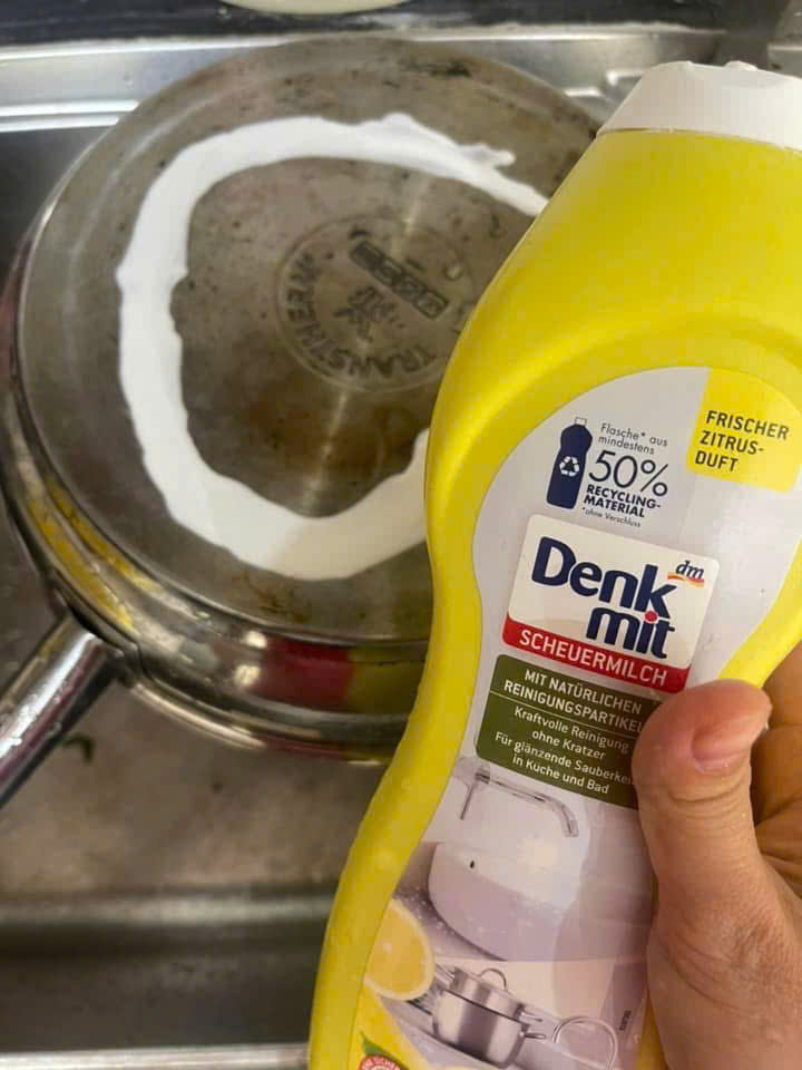 Dung dịch vệ sinh – đánh bóng Inox đa năng Denkmit 750ml (Đức) – Làm sạch nhanh, bóng sáng như mới