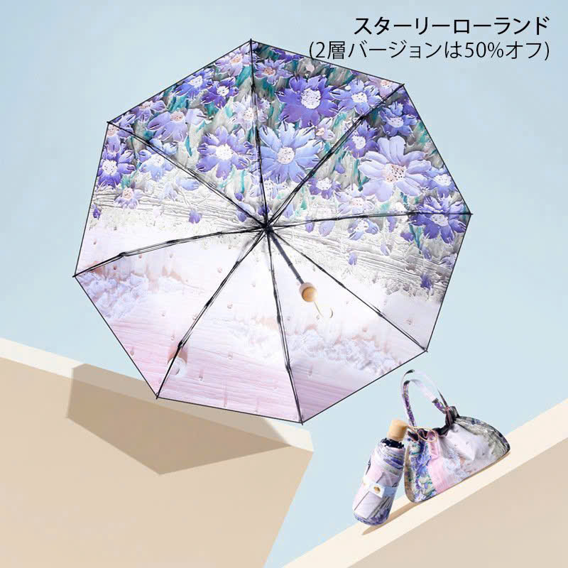 Ô Nhật Bản Hoa Văn Nghệ Thuật 2 Mặt – Ô 2 Lớp Chống Nắng, Chống UV Cao Cấp