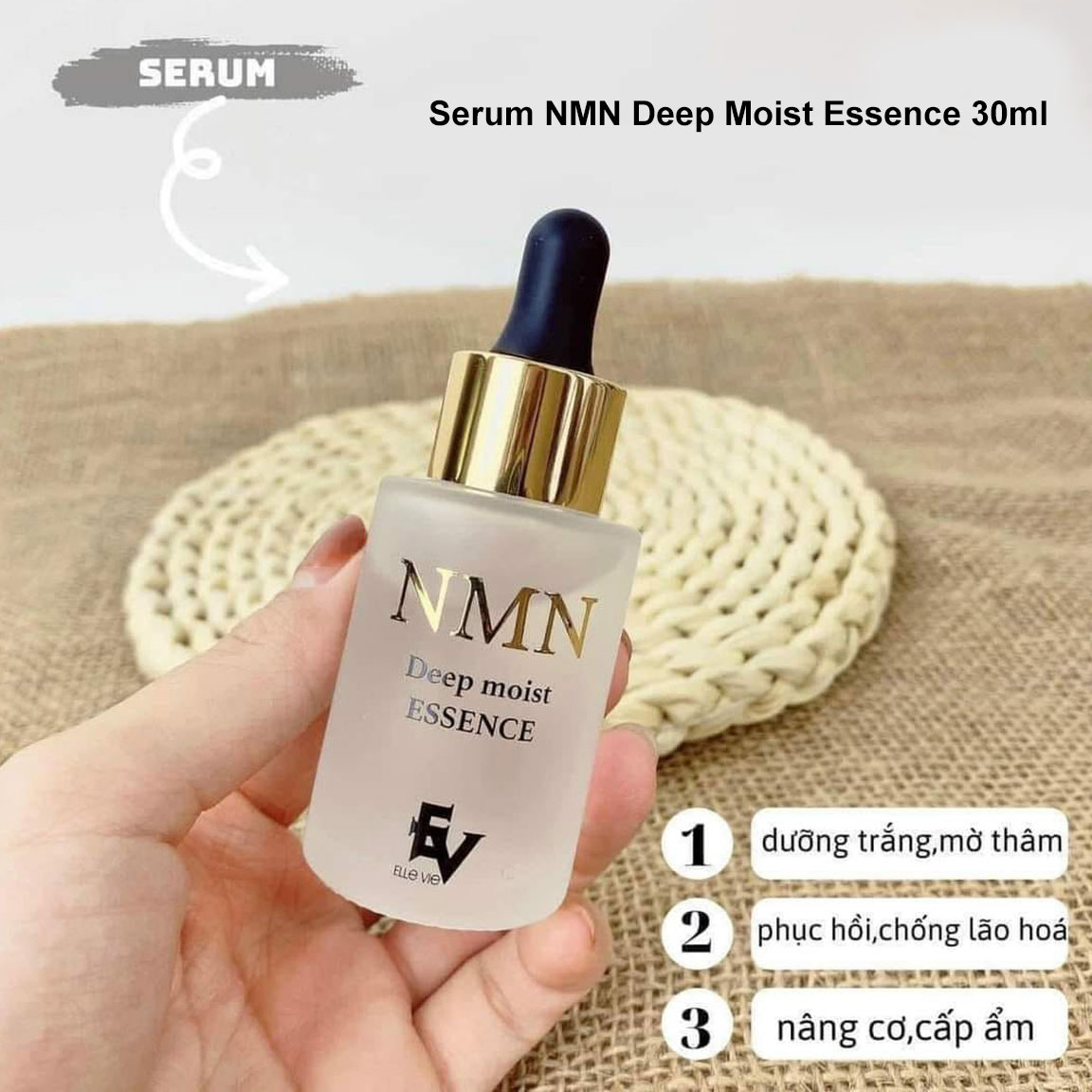 Serum chống lão hóa NMN Deep Moist Essence 30ml Nhật Bản - Cấp ẩm, Trẻ hóa da