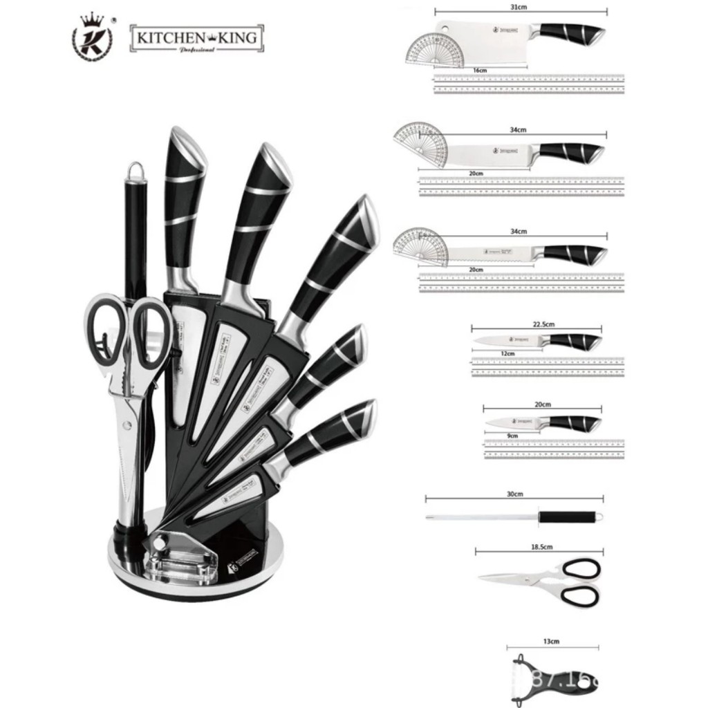 Bộ Dao Nhà Bếp Kitchen King KK010 (9 Món) Cao Cấp, Đa Năng Nhật Bản