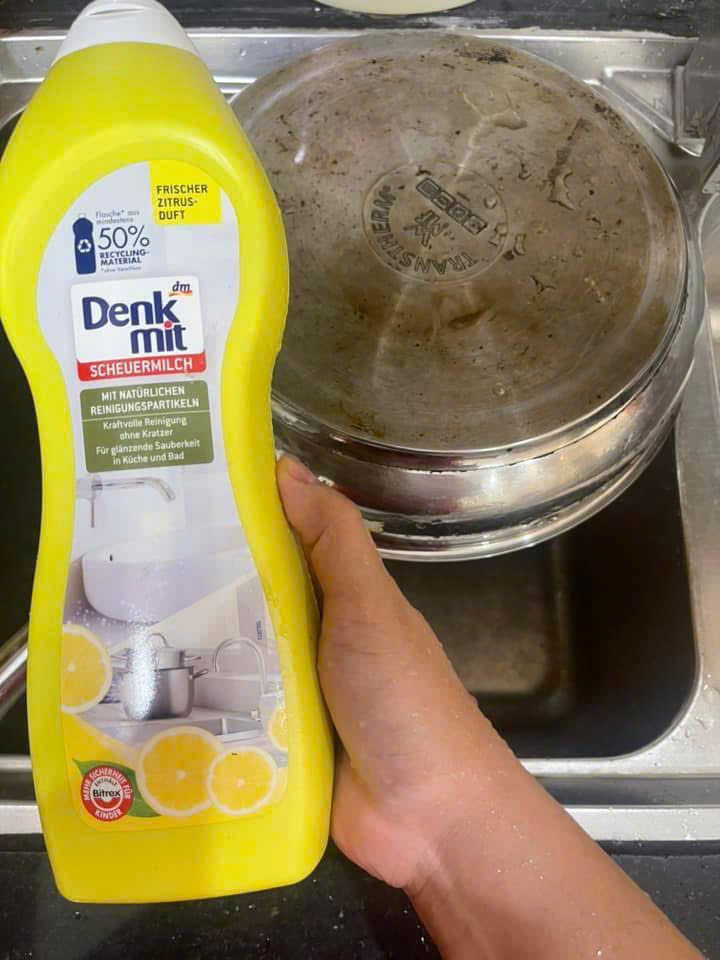 Dung dịch vệ sinh – đánh bóng Inox đa năng Denkmit 750ml (Đức) – Làm sạch nhanh, bóng sáng như mới