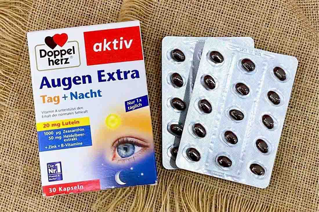Viên uống bổ mắt Doppelherz Augen Extra Tag Nacht – Hỗ trợ sáng mắt, giảm khô mỏi mắt hiệu quả