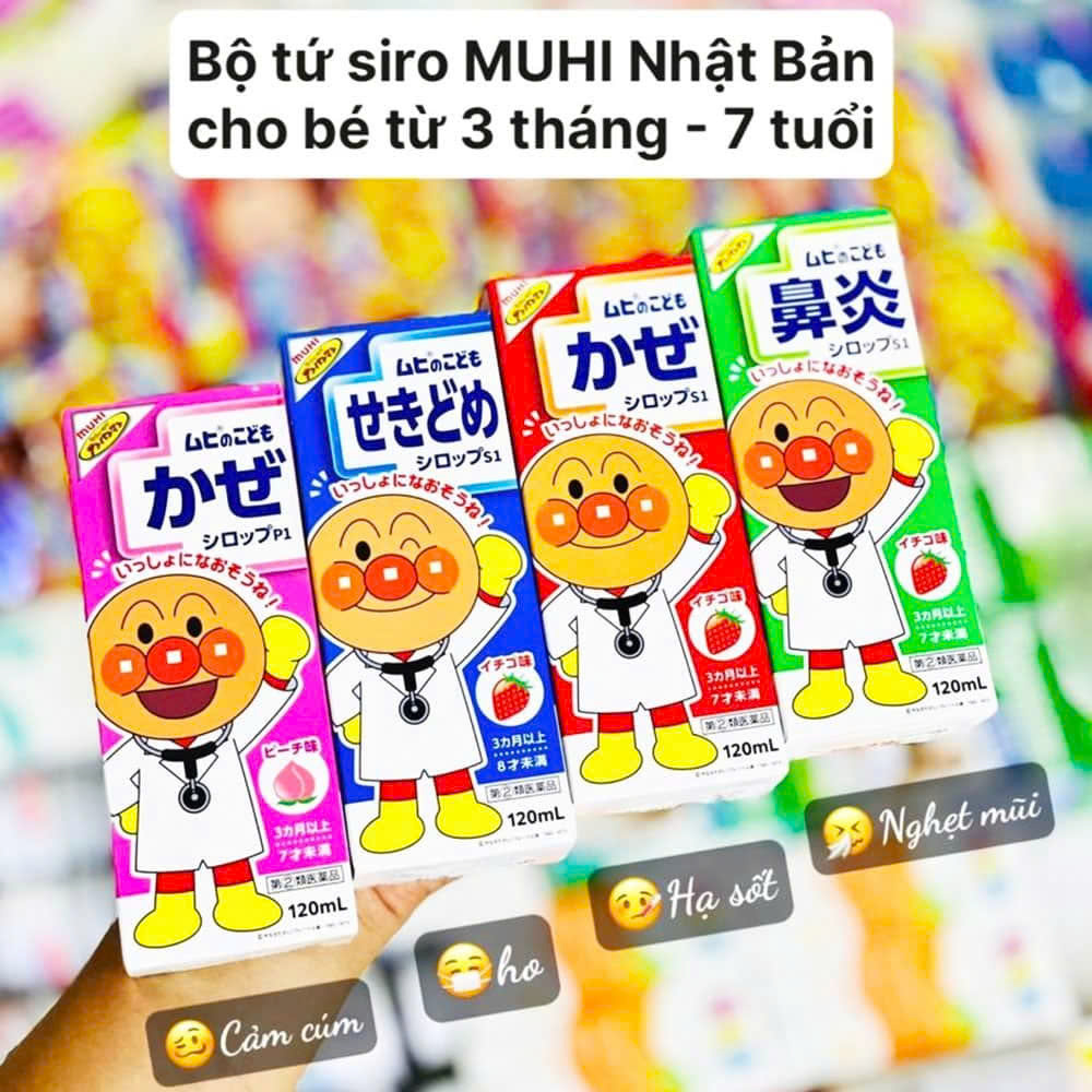 Bộ Tứ Siro MUHI Nhật Bản Cho Bé Từ 3 Tháng – 7 Tuổi (120ml)