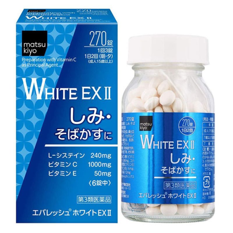 Viên Uống Trắng Da Trị Nám White EX Nhật Bản - Hỗ Trợ Làm Sáng Da, Mờ Nám Từ Bên Trong