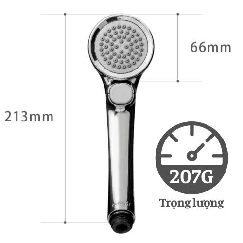 Vòi Sen Tắm Mạ Có Nút Dừng Kết Hợp Công Nghệ Trộn Khí Takagi (JSB025BM) – Tiết Kiệm Nước, Tăng Áp Lực