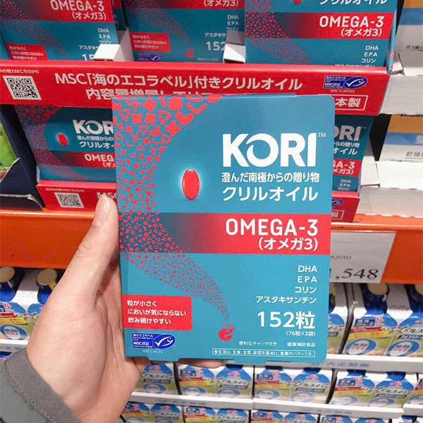 Dầu Nhuyễn Thể Kori Krill Oil Omega-3 Nhật Bản 152 Viên – Hỗ Trợ Tim Mạch, Não Bộ Và Làm Đẹp Da