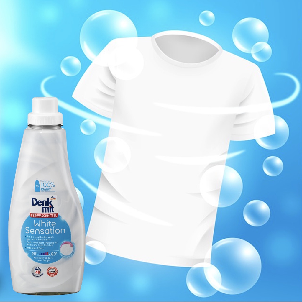 Nước Giặt Tẩy Trắng Denkmit 1L Đức – Làm Sạch Quần Áo