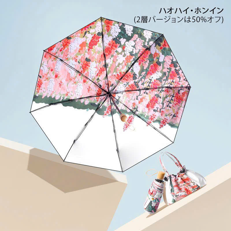 Ô Nhật Bản Hoa Văn Nghệ Thuật 2 Mặt – Ô 2 Lớp Chống Nắng, Chống UV Cao Cấp