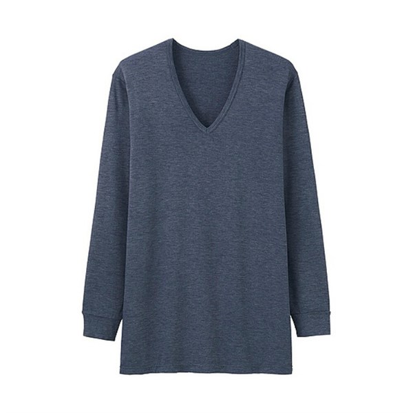 Áo giữ nhiệt nam cổ tim Heattech Uniqlo