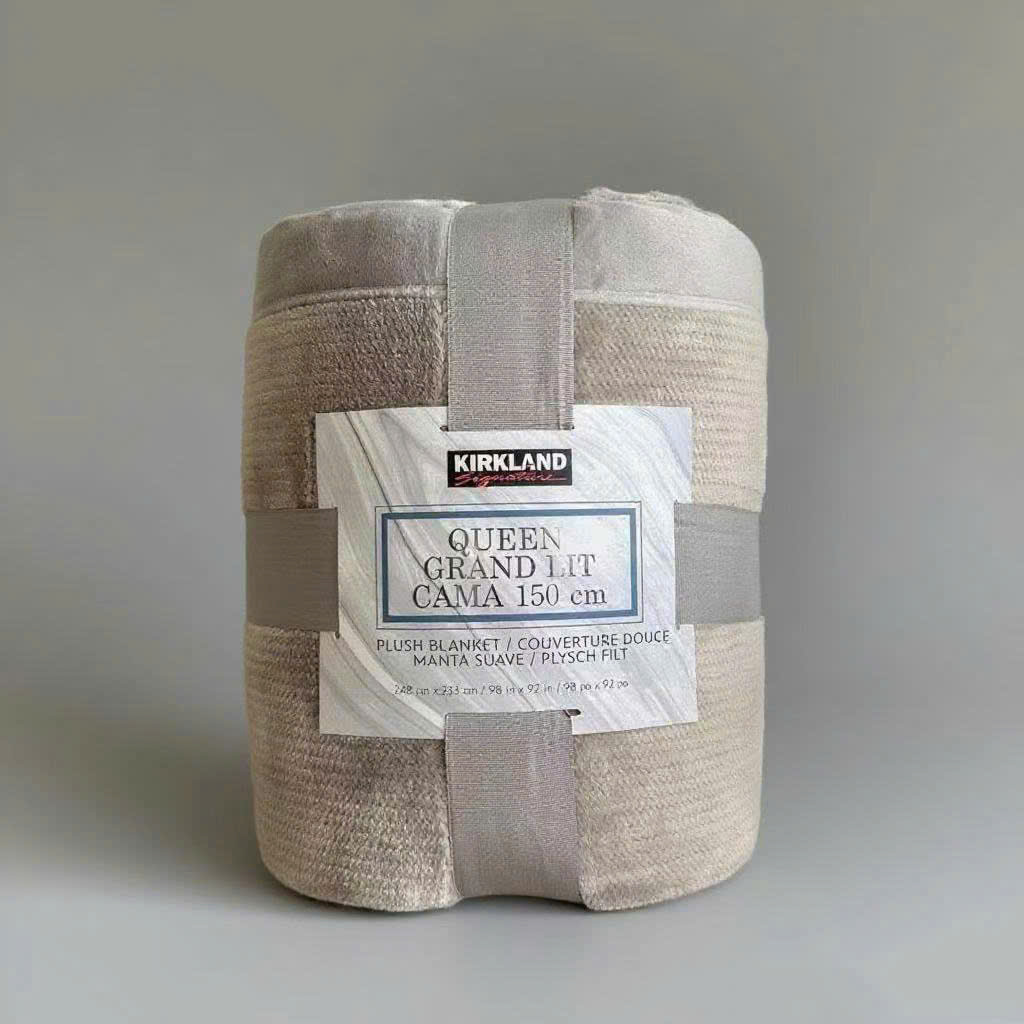 Chăn Lông Cừu Kirkland Signature Plush Blanket Queen 150cm – Siêu Mềm, Siêu Ấm, Hàng Nhập Từ Costco UK