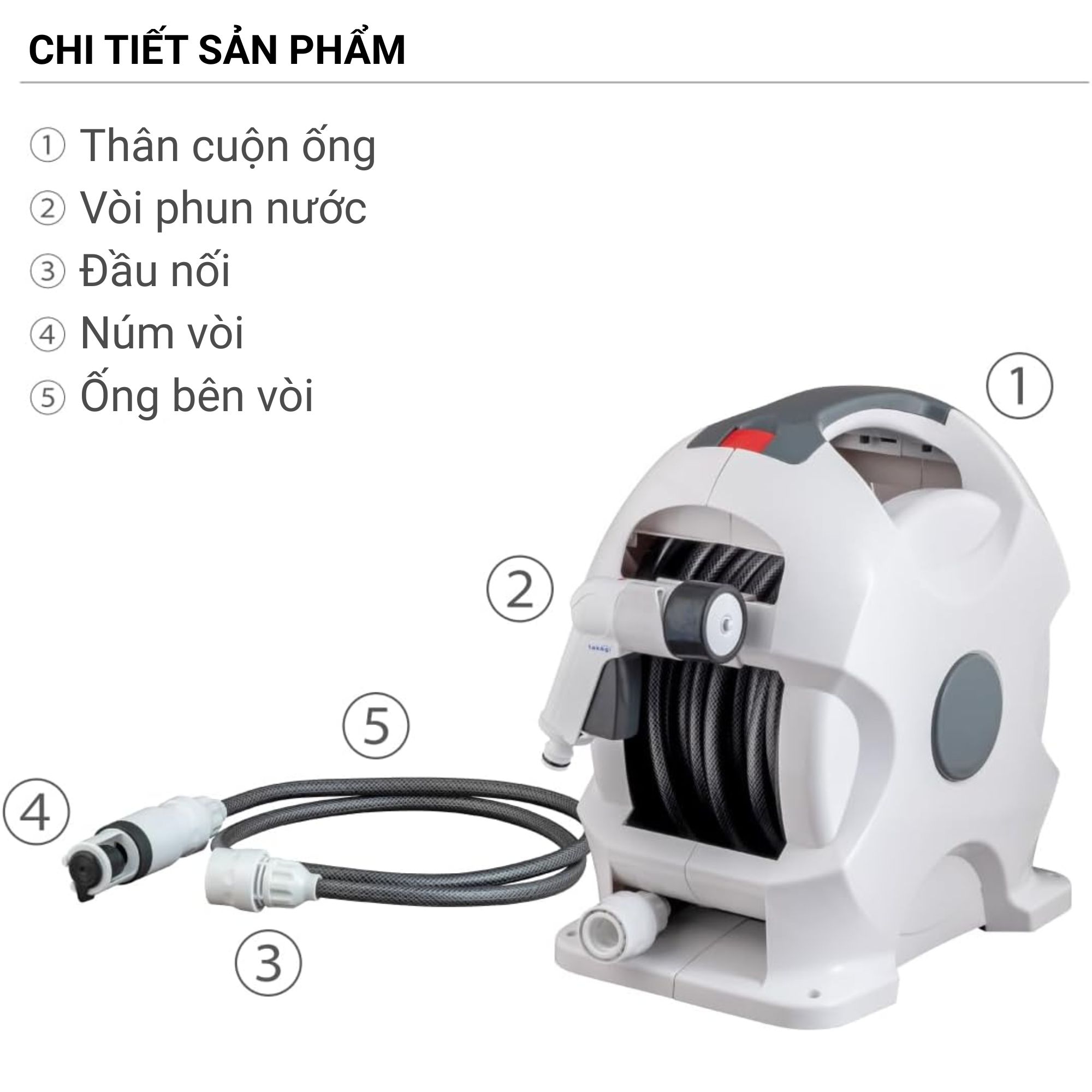 Bộ vòi tưới cây đa năng Takagi R715FJC2 - Aurora X2 (15m) - Made in Japan
