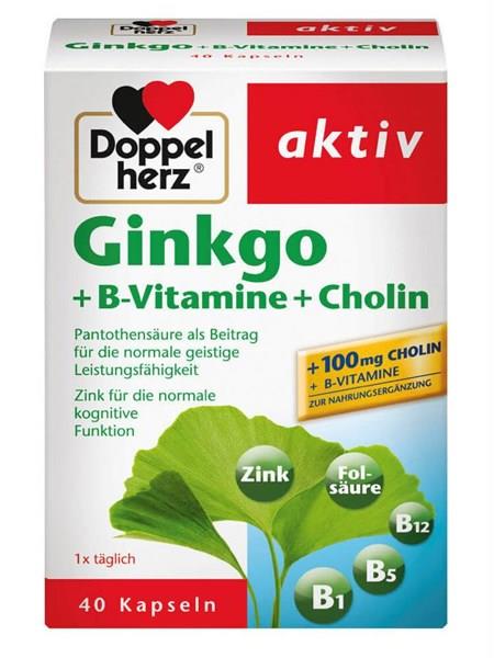 Viên uống bổ não Ginkgo + B Vitamine E, Cholin Đức - 40v