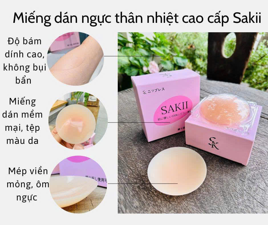Miếng dán ngực SAKII – Hộp 2 Set (4 Miếng) giải pháp nâng đỡ tự nhiên, tự tin diện mọi trang phục