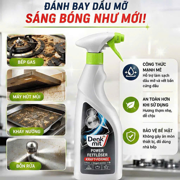 Denkmit Power Fettlöser – Xịt tẩy dầu mỡ Đức chính hãng