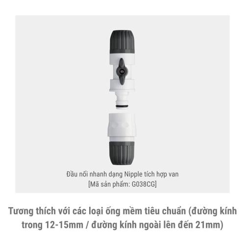 Đầu nối ống nước tích hợp van Takagi G036CG – Tiêu chuẩn kỹ thuật vận hành tối ưu