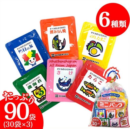 Gia vị rắc cơm Tanaka Nhật bản 30 gói 6 vị