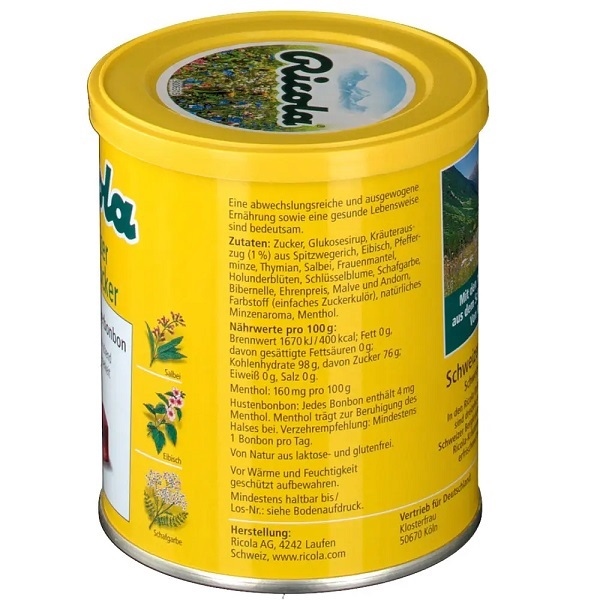 Kẹo ngậm thảo dược, giảm ho, khan tiếng Ricola 250g