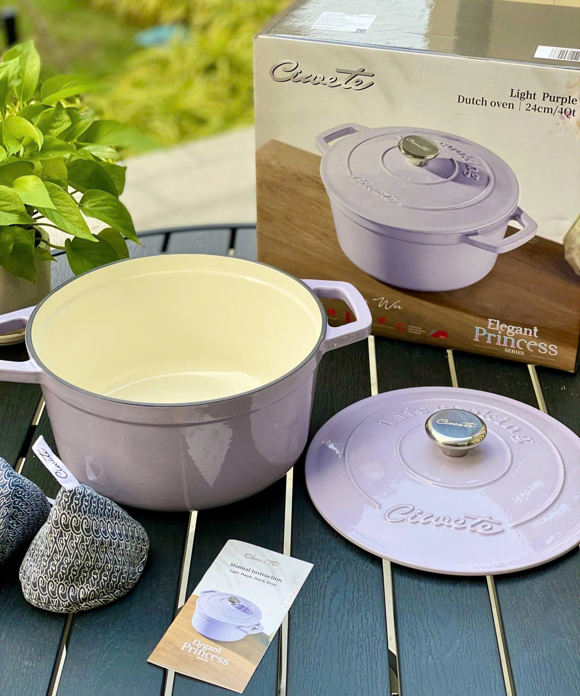 Nồi Gang Ciwete 24cm Dutch Oven – Nồi Gang Tráng Men Cao Cấp