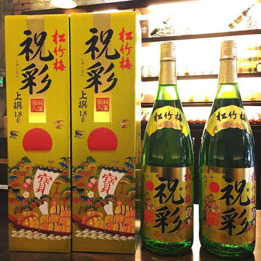 Rượu Sake Takara Shozu vảy vàng chai xanh 1.8 lít