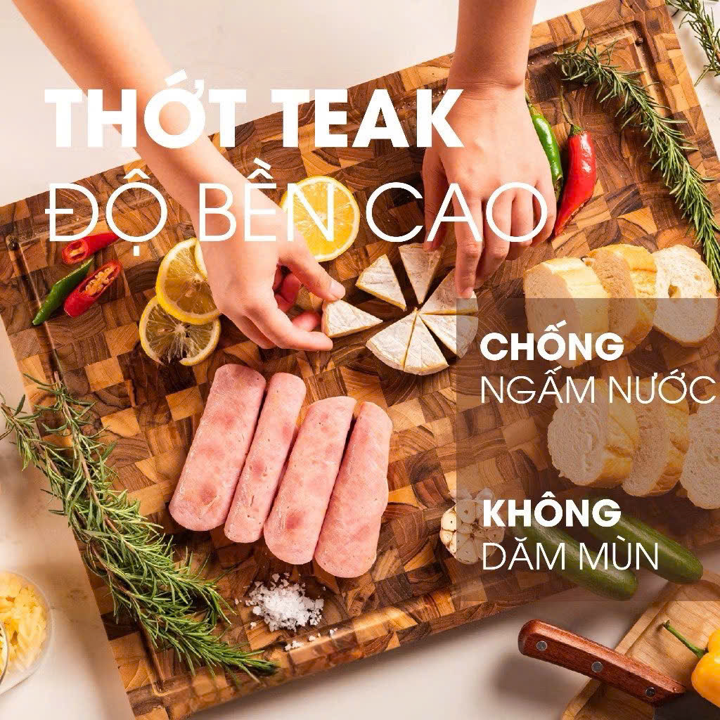 Thớt Gỗ Teak Nhật Bản Chính Hãng – Chống Khuẩn, Bền Đẹp Tự Nhiên
