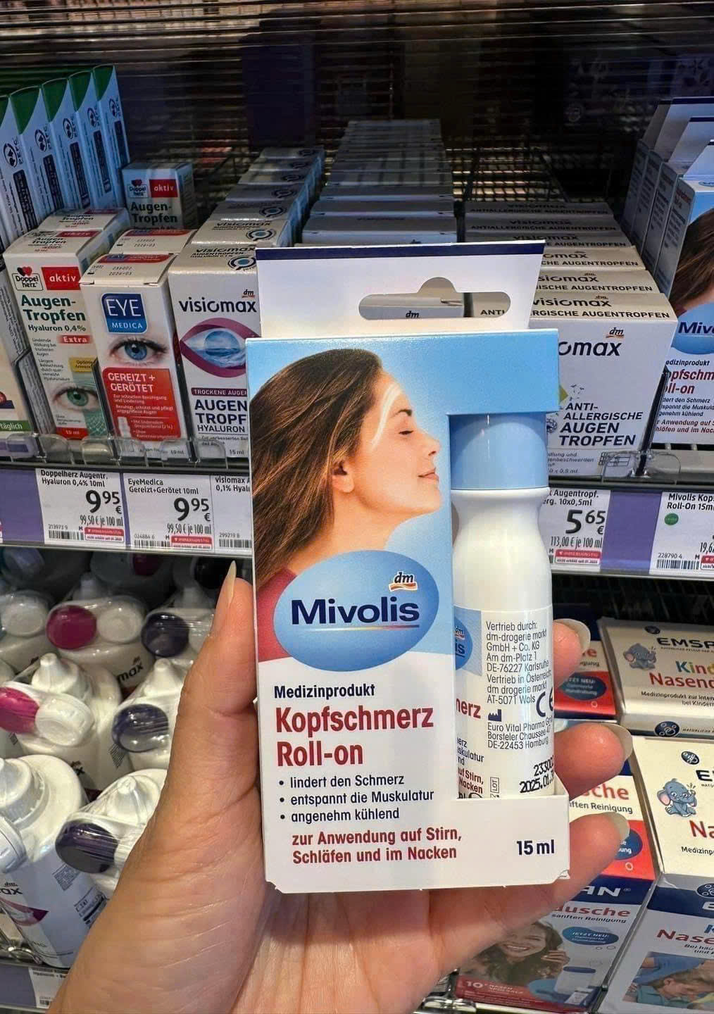 Thanh Lăn Giảm Đau Đầu Mivolis Kopfschmerz Roll-on 15ml – Giải Pháp Thư Giãn Hiệu Quả