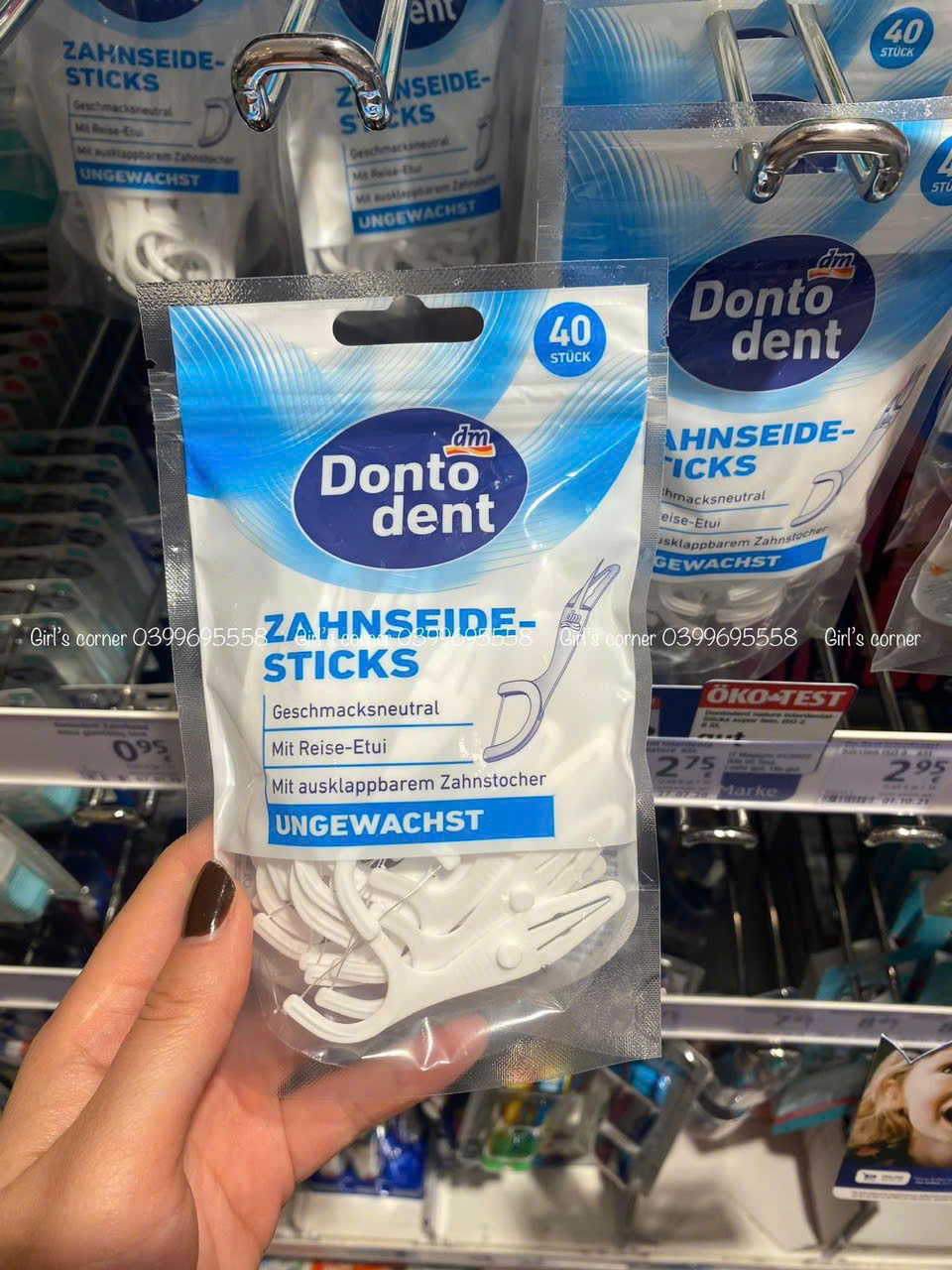 Tăm Chỉ Nha Khoa Dontodent Zahnseide Sticks 40 chiếc