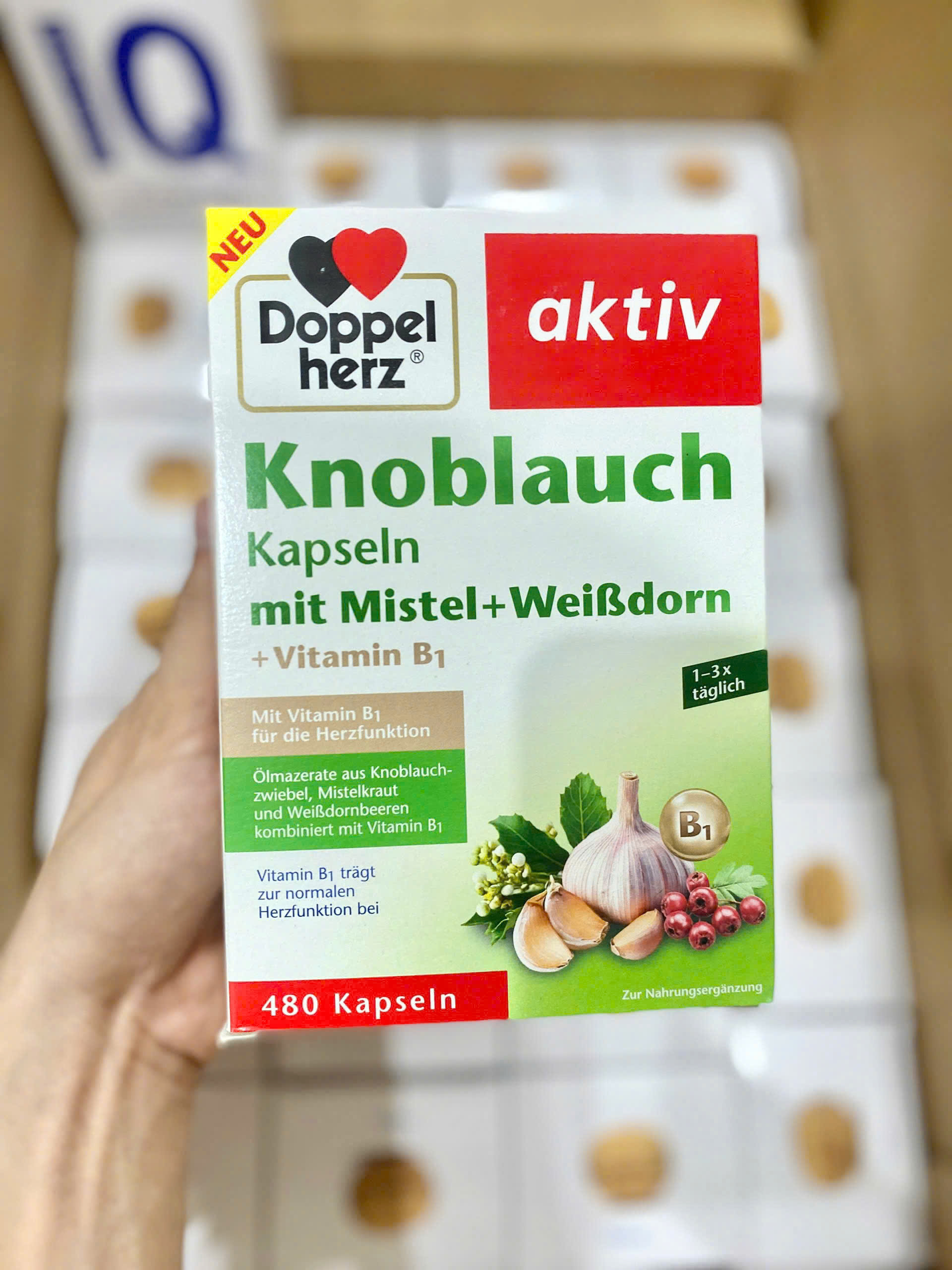 Viên Nang Tỏi Cô Đặc Doppelherz Knoblauch 480 Viên – Hỗ Trợ Tim Mạch & Huyết Áp Hiệu Quả