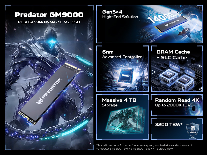 ổ cứng ssd predator gm9000 pcie gen 5 nvme 2.0