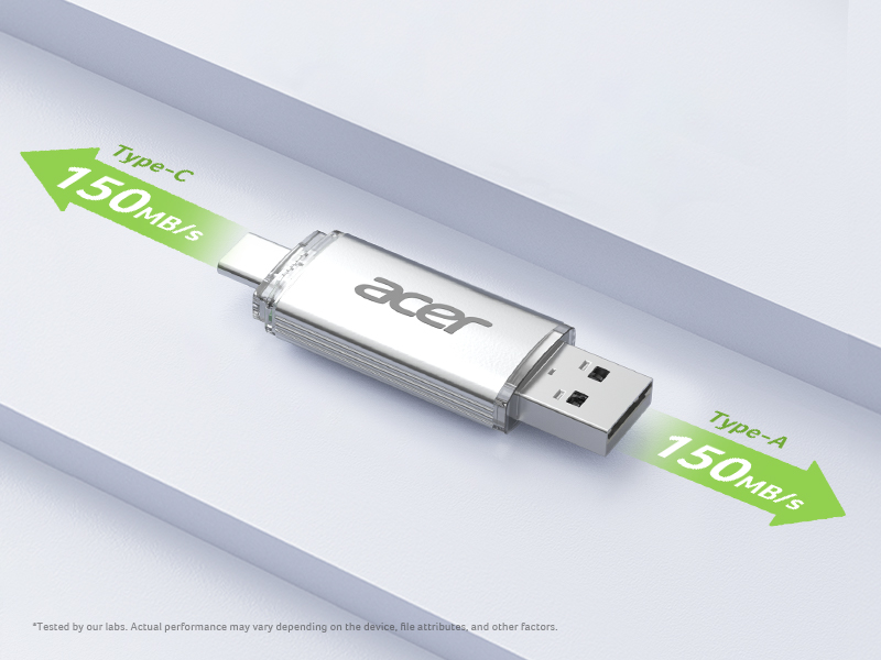 usb 2 đầu type-a và type-c acer ut300