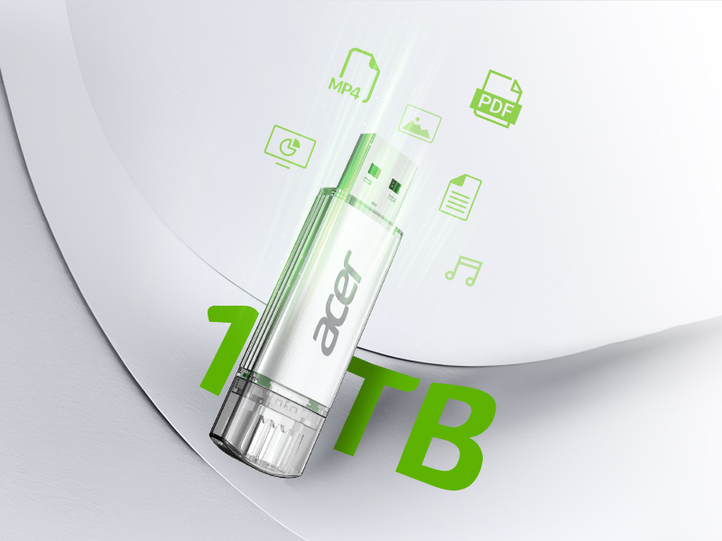 usb 2 đầu type-a và type-c acer ut300 dung lượng đến 8tb