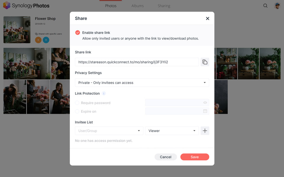 chia sẻ hình ảnh bằng nas synology