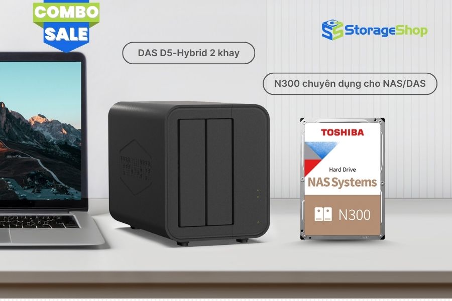 combo das terrmaster d5-hybrid kèm ổ cứng toshiba n300