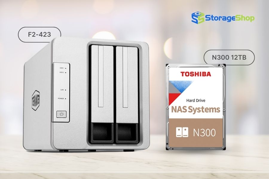 nas terramaster f2-423 kèm ổ cứng toshiba n300 12tb
