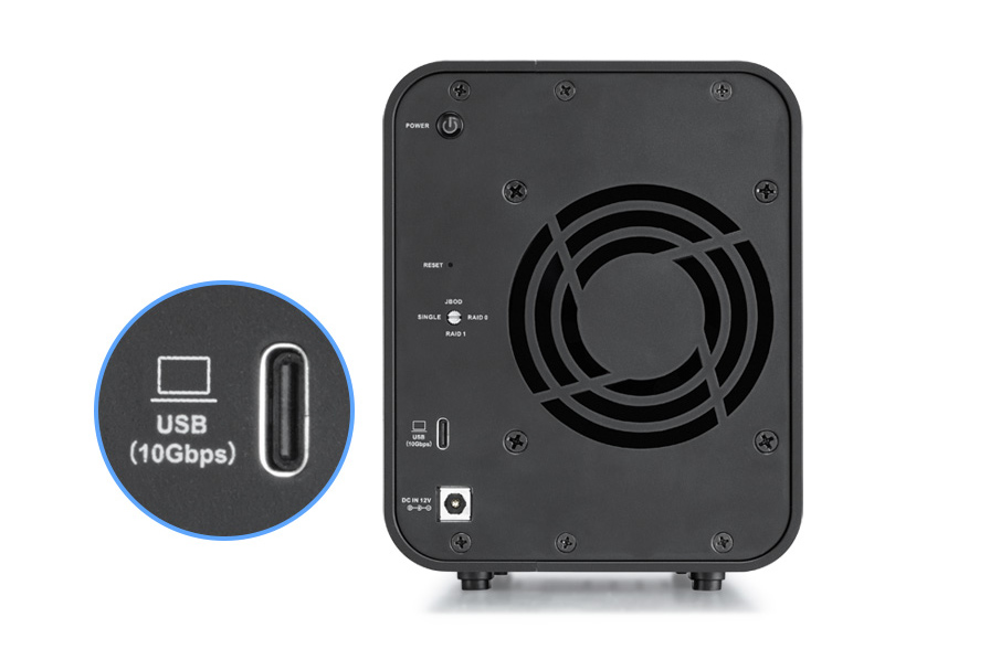 das 2-bay terramaster d2-320 cổng usb