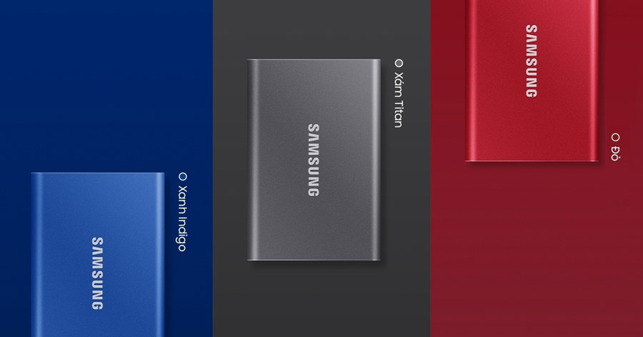 ổ cứng ssd samsung t7 màu sắc đa dạng