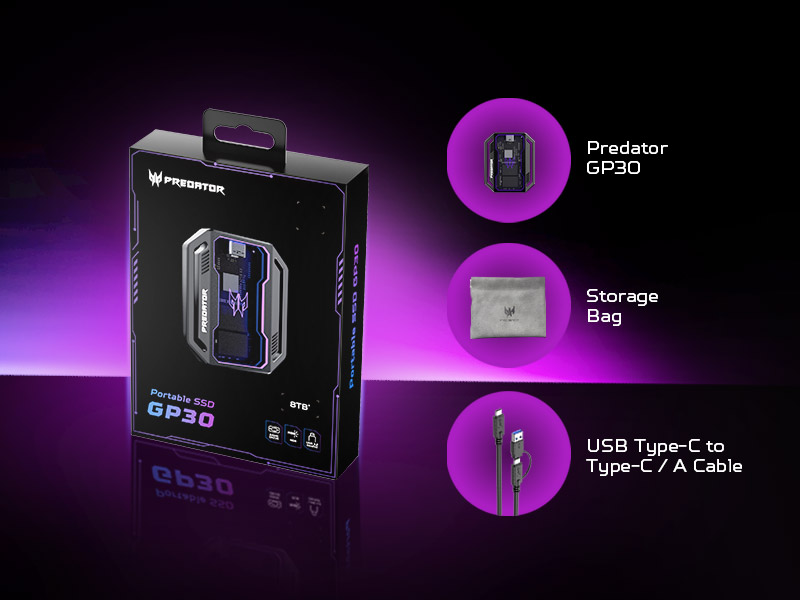 ổ cứng game ssd di động predator gp30 usb-c chính hãng