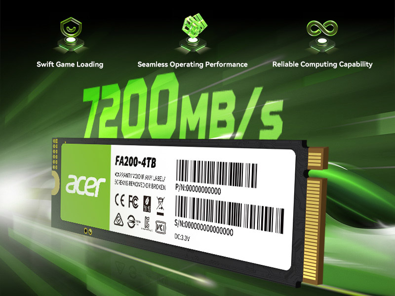 acer fa200 ssd m.2 pcie 4 nvme 2 7200mb/s